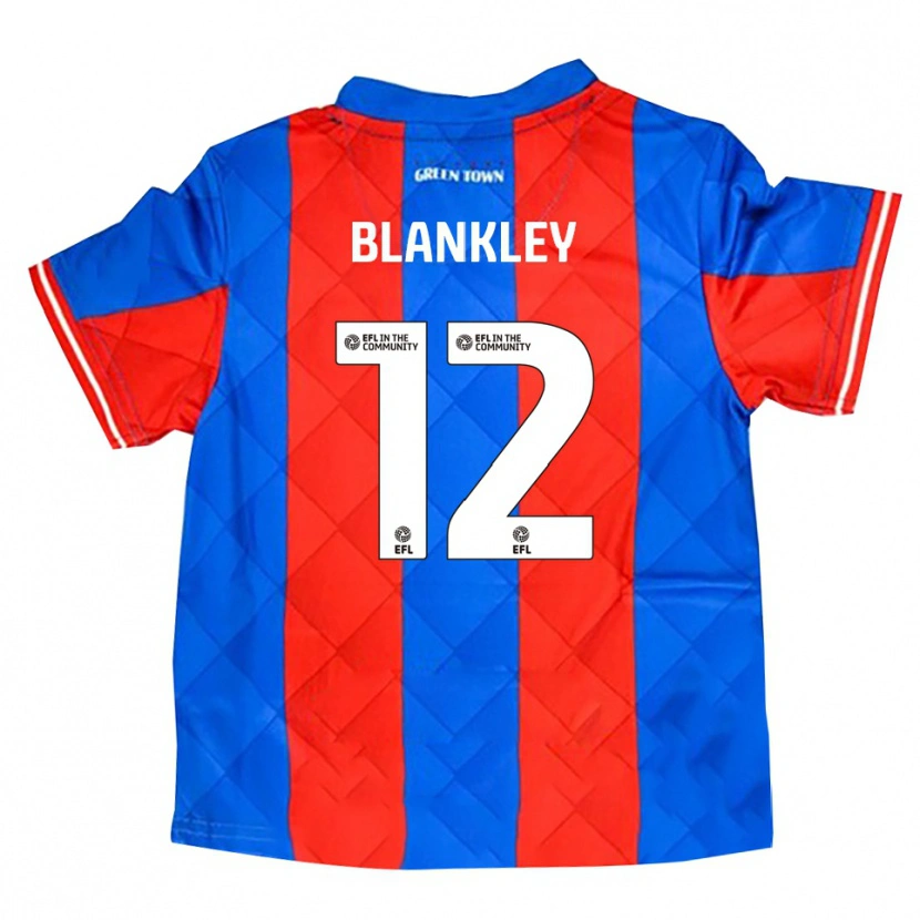 Danxen Børn Jaxon Blankley #12 Blå Rød Hvid Udebane Spillertrøjer 2025/26 Trøje T-Shirt