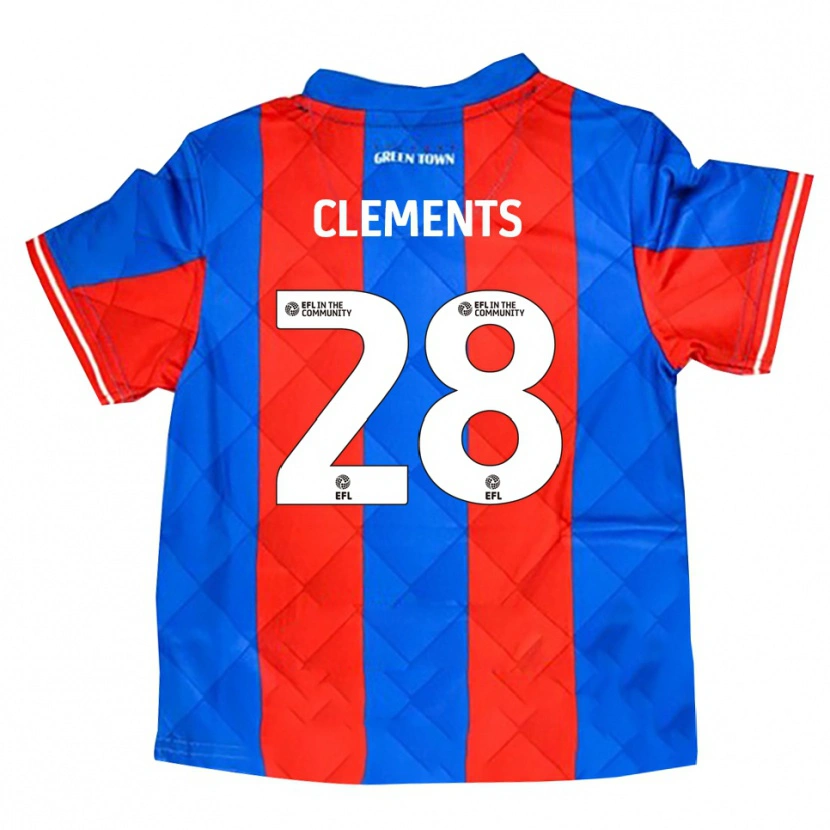 Danxen Børn Charlie Clements #28 Blå Rød Hvid Udebane Spillertrøjer 2025/26 Trøje T-Shirt