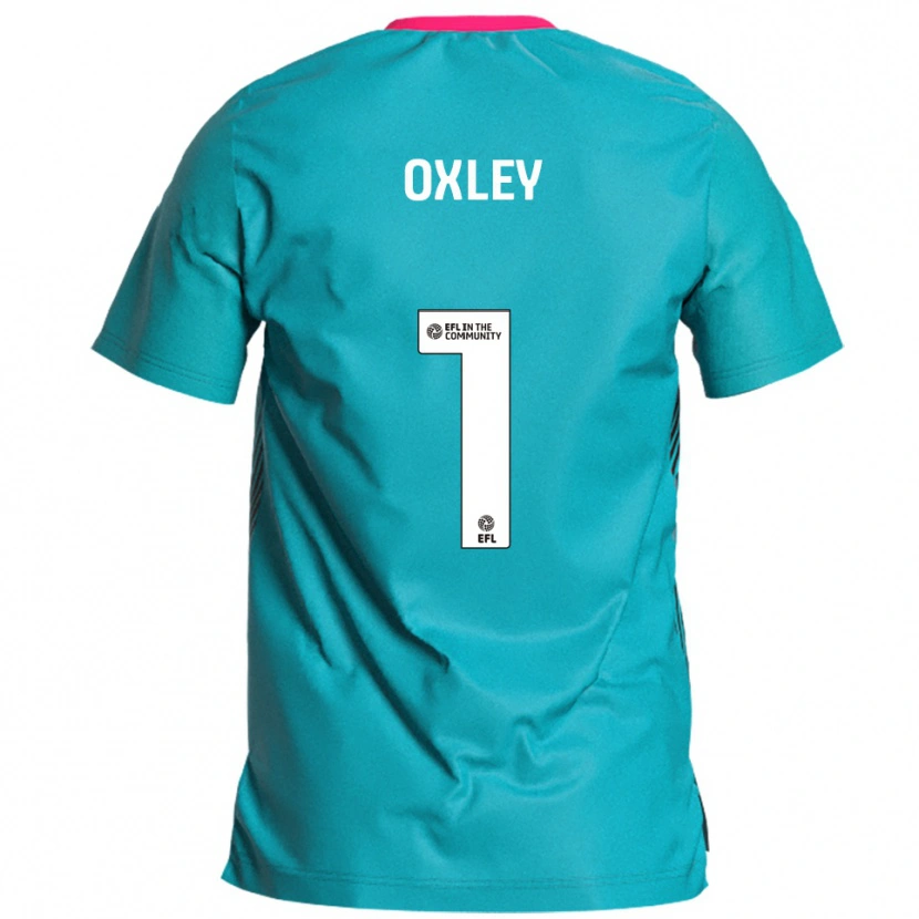 Danxen Børn Mark Oxley #1 Lyseblå Pink Udebane Spillertrøjer 2025/26 Trøje T-Shirt