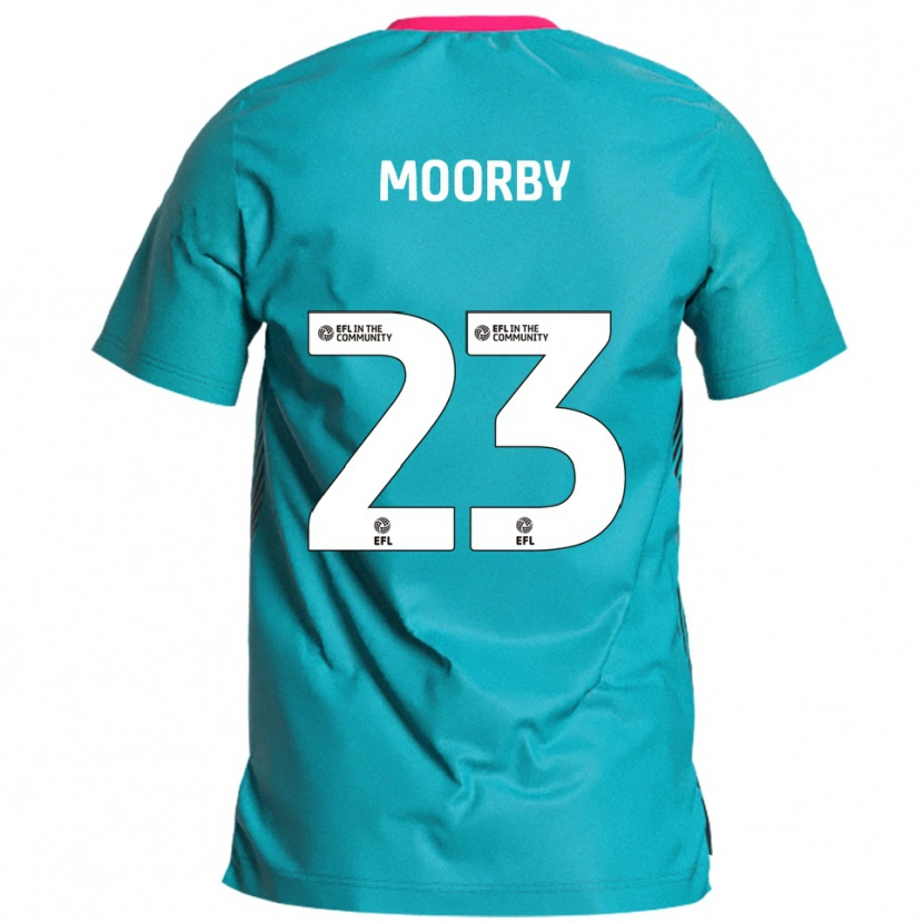 Danxen Børn James Moorby #23 Lyseblå Pink Udebane Spillertrøjer 2025/26 Trøje T-Shirt