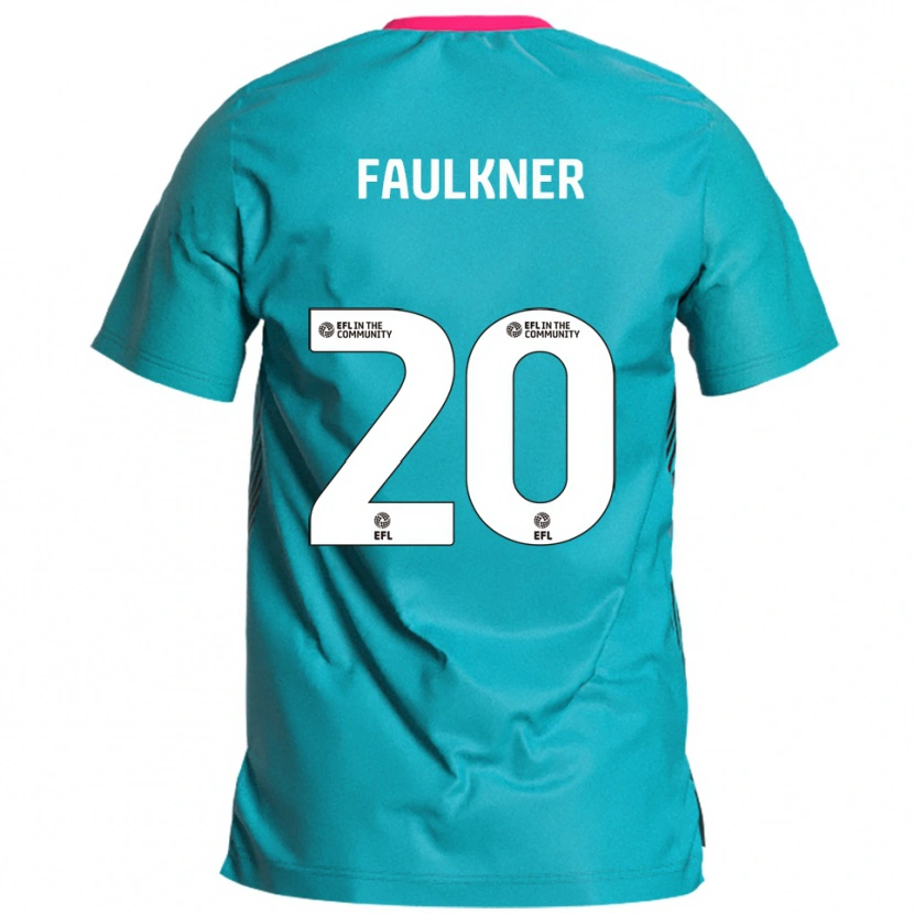 Danxen Børn Bobby Faulkner #20 Lyseblå Pink Udebane Spillertrøjer 2025/26 Trøje T-Shirt