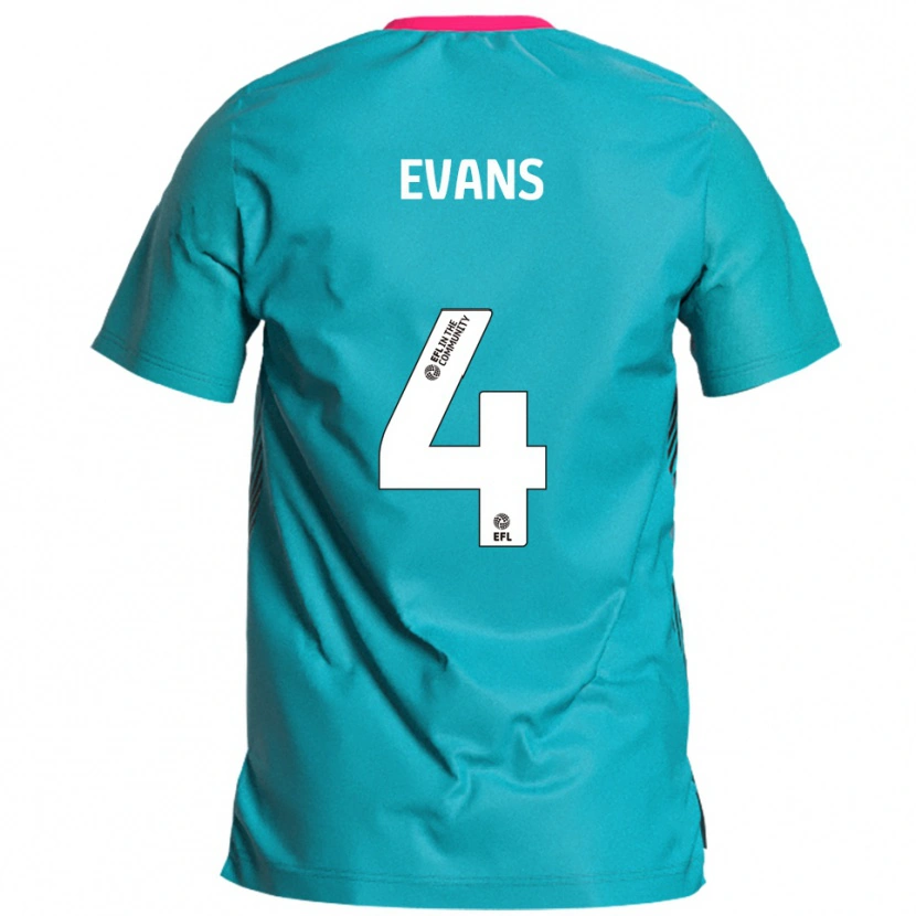 Danxen Børn Jack Evans #4 Lyseblå Pink Udebane Spillertrøjer 2025/26 Trøje T-Shirt