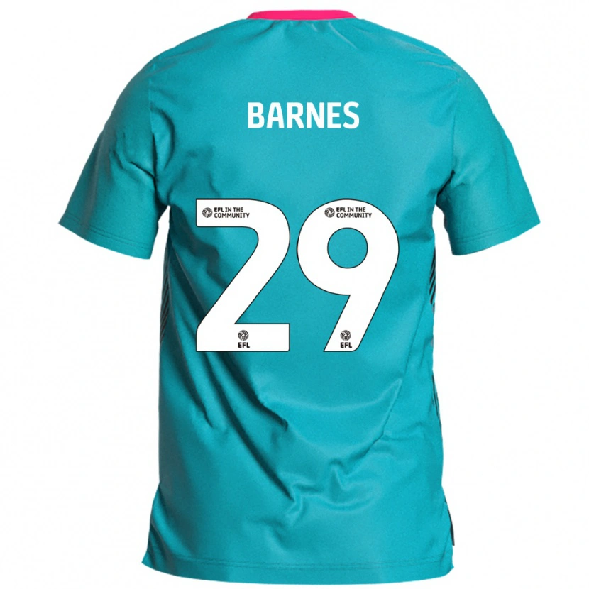 Danxen Børn Lucas Barnes #29 Lyseblå Pink Udebane Spillertrøjer 2025/26 Trøje T-Shirt
