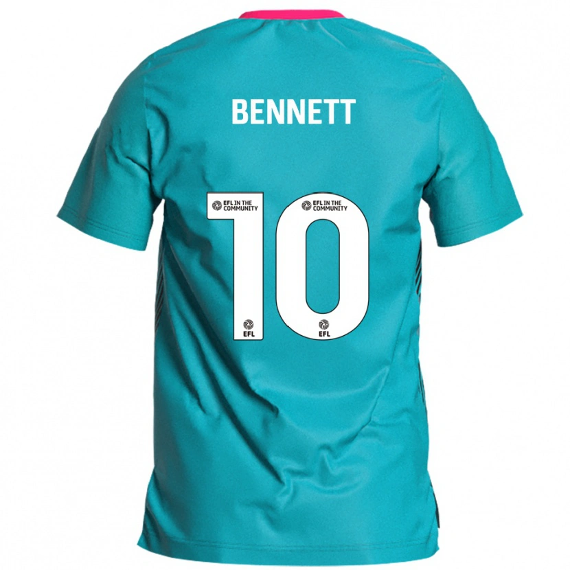 Danxen Børn Mason Bennett #10 Lyseblå Pink Udebane Spillertrøjer 2025/26 Trøje T-Shirt