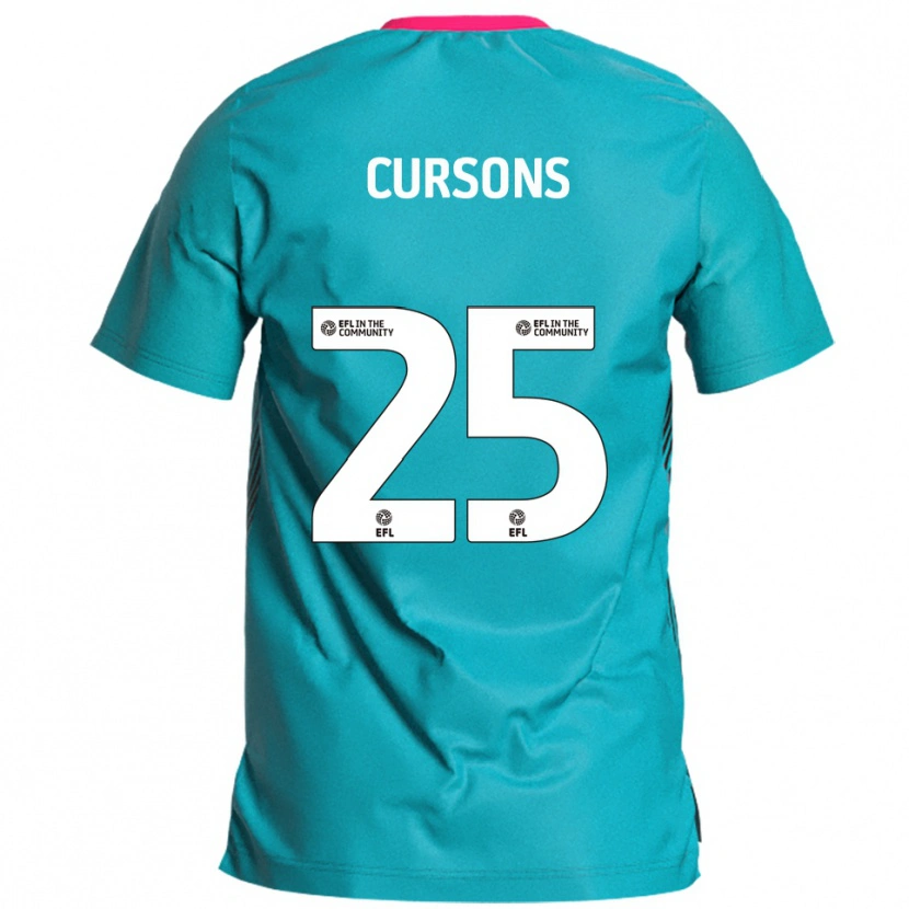 Danxen Børn Tom Cursons #25 Lyseblå Pink Udebane Spillertrøjer 2025/26 Trøje T-Shirt