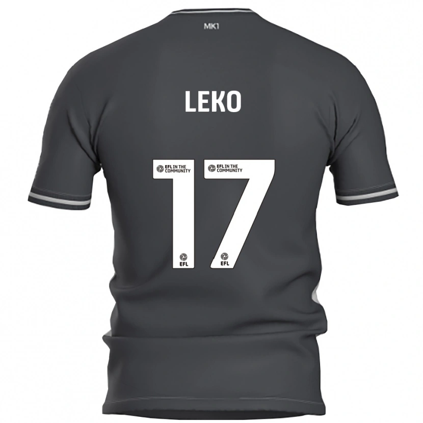 Danxen Børn Jonathan Leko #17 Grå Sølv Udebane Spillertrøjer 2025/26 Trøje T-Shirt