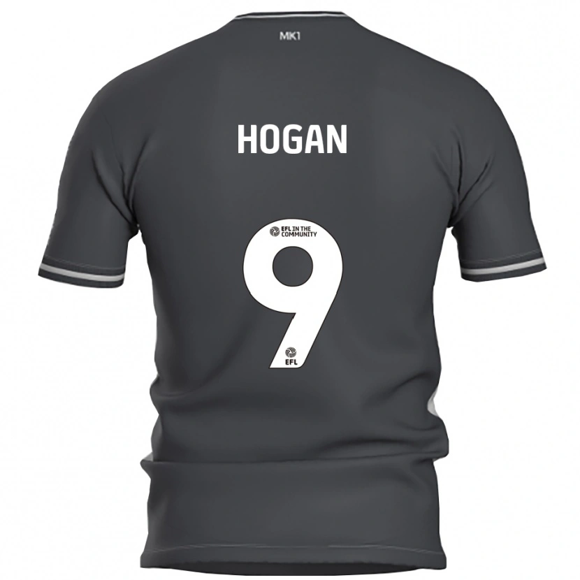 Danxen Børn Scott Hogan #9 Grå Sølv Udebane Spillertrøjer 2025/26 Trøje T-Shirt