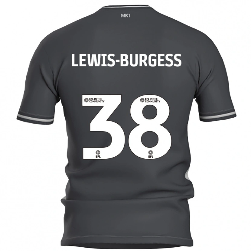 Danxen Børn Keon Lewis-Burgess #38 Grå Sølv Udebane Spillertrøjer 2025/26 Trøje T-Shirt
