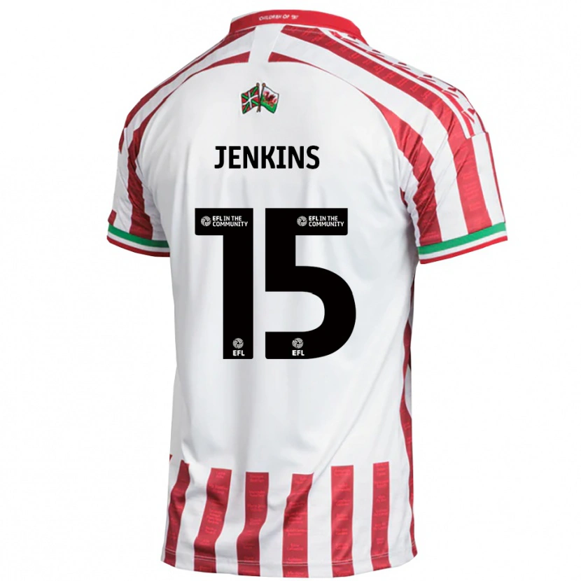 Danxen Børn Lee Jenkins #15 Rød Hvid Udebane Spillertrøjer 2025/26 Trøje T-Shirt