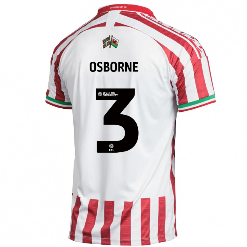 Danxen Børn Jed Osborne #3 Rød Hvid Udebane Spillertrøjer 2025/26 Trøje T-Shirt