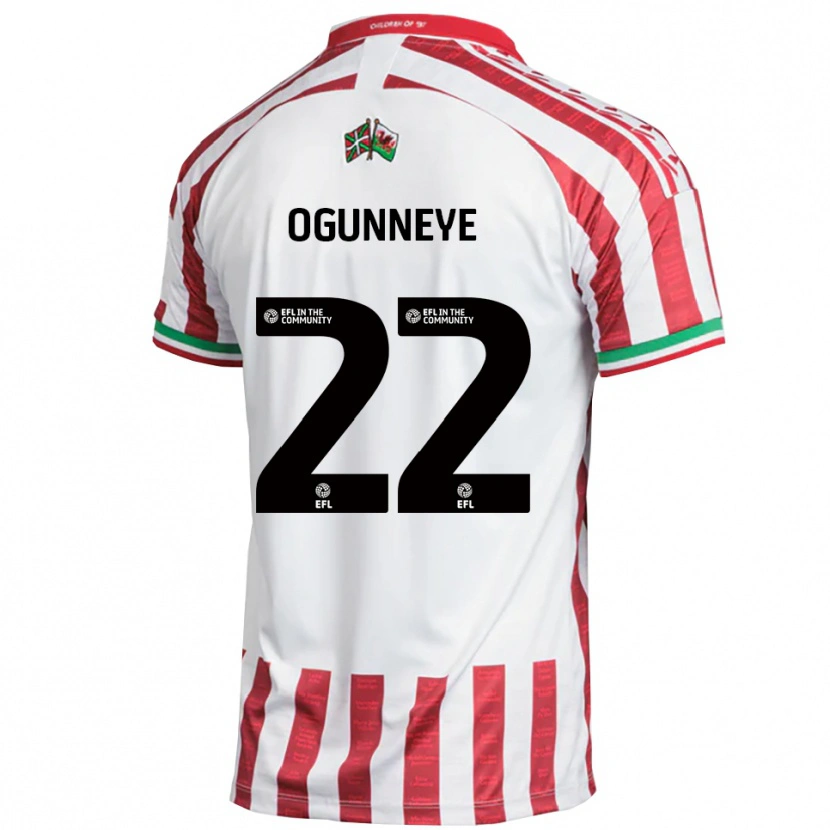 Danxen Børn Habeeb Ogunneye #22 Rød Hvid Udebane Spillertrøjer 2025/26 Trøje T-Shirt