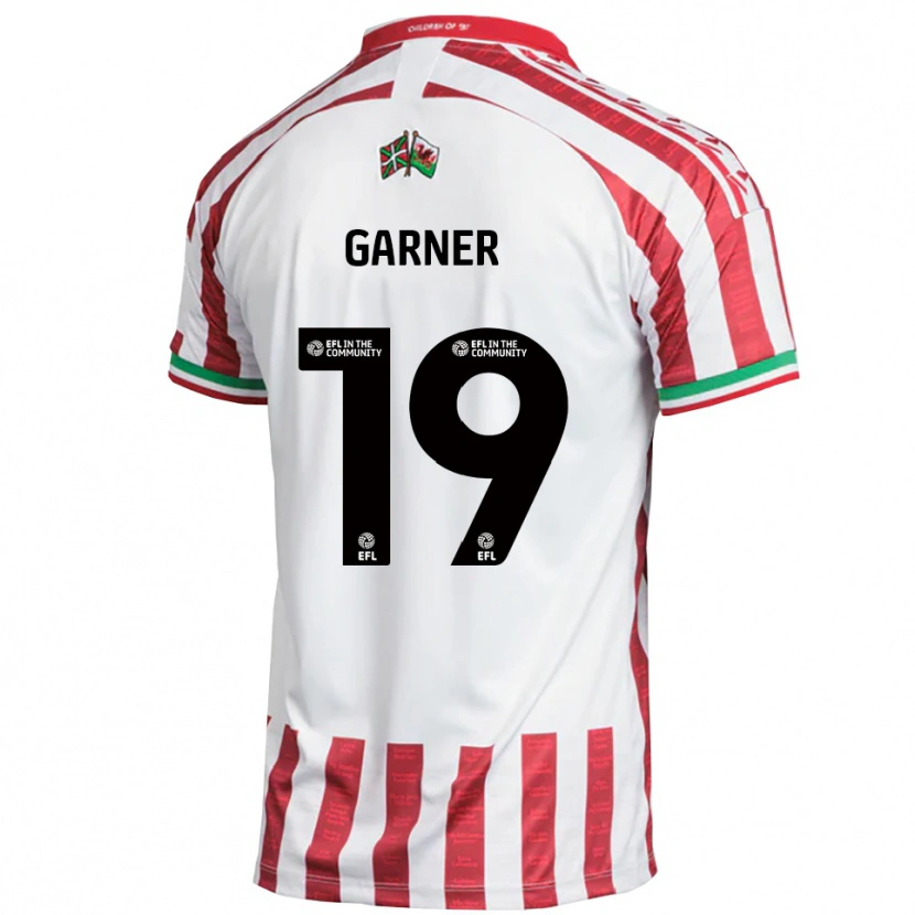 Danxen Børn Gerard Garner #19 Rød Hvid Udebane Spillertrøjer 2025/26 Trøje T-Shirt