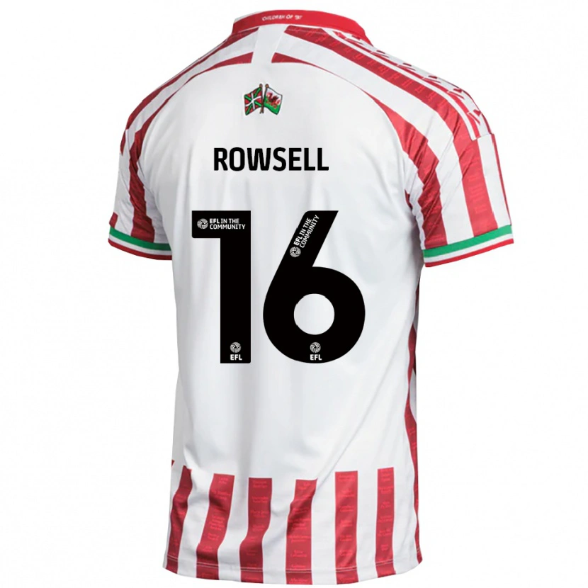 Danxen Børn Declan Rowsell #16 Rød Hvid Udebane Spillertrøjer 2025/26 Trøje T-Shirt