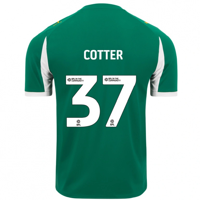 Danxen Børn Barry Cotter #37 Grøn Hvid Udebane Spillertrøjer 2025/26 Trøje T-Shirt