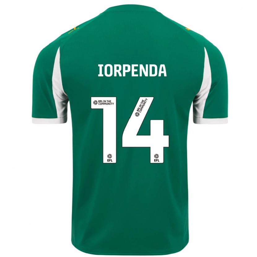 Danxen Børn Tom Iorpenda #14 Grøn Hvid Udebane Spillertrøjer 2025/26 Trøje T-Shirt