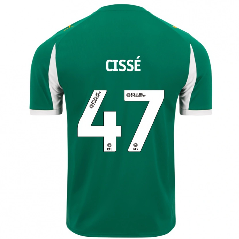 Danxen Børn Cassius Cissé #47 Grøn Hvid Udebane Spillertrøjer 2025/26 Trøje T-Shirt