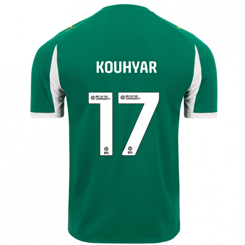 Danxen Børn Maziar Kouhyar #17 Grøn Hvid Udebane Spillertrøjer 2025/26 Trøje T-Shirt