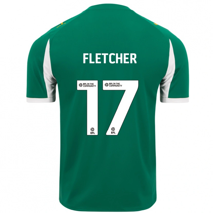Danxen Børn Luca Fletcher #17 Grøn Hvid Udebane Spillertrøjer 2025/26 Trøje T-Shirt