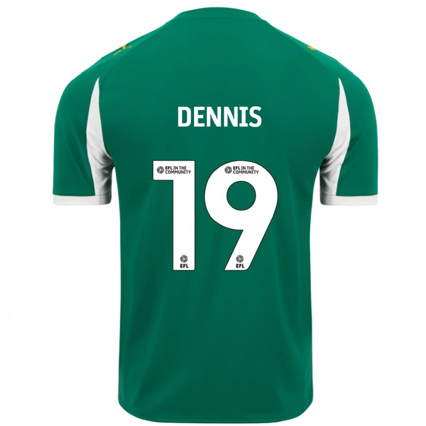 Danxen Børn Matthew Dennis #19 Grøn Hvid Udebane Spillertrøjer 2025/26 Trøje T-Shirt