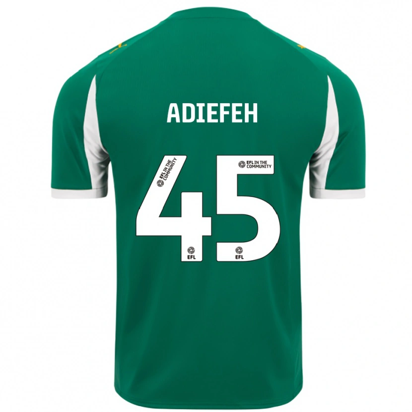 Danxen Børn Daniel Adiefeh #45 Grøn Hvid Udebane Spillertrøjer 2025/26 Trøje T-Shirt