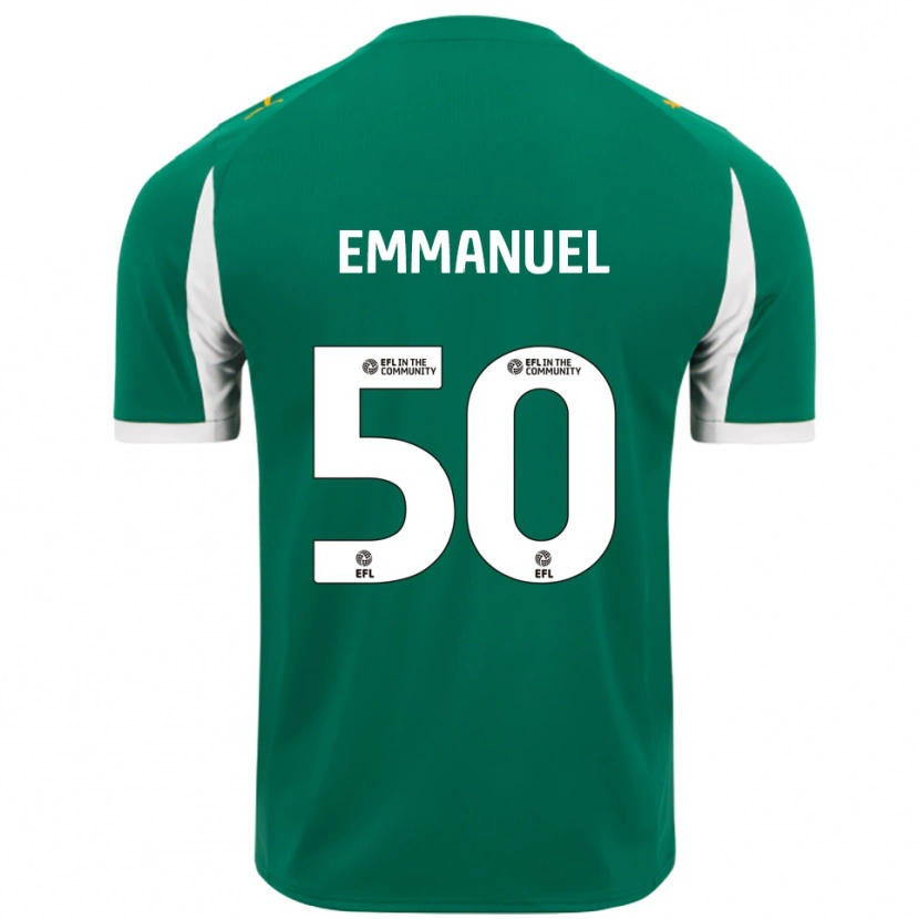Danxen Børn Daniel Emmanuel #50 Grøn Hvid Udebane Spillertrøjer 2025/26 Trøje T-Shirt