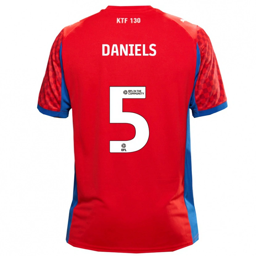 Danxen Børn Donervon Daniels #5 Rød Blå Udebane Spillertrøjer 2025/26 Trøje T-Shirt