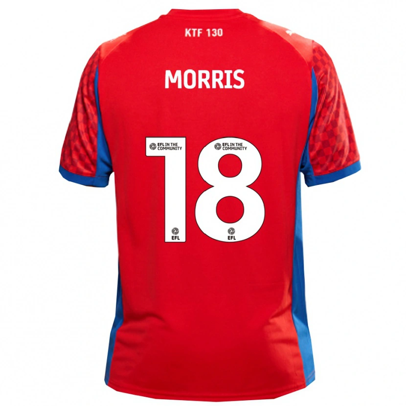 Danxen Børn Kieron Morris #18 Rød Blå Udebane Spillertrøjer 2025/26 Trøje T-Shirt