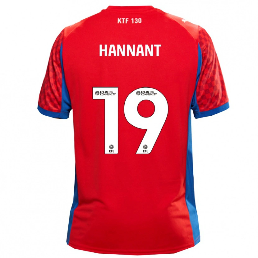 Danxen Børn Luke Hannant #19 Rød Blå Udebane Spillertrøjer 2025/26 Trøje T-Shirt