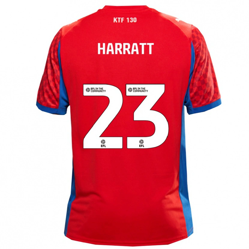 Danxen Børn Kian Harratt #23 Rød Blå Udebane Spillertrøjer 2025/26 Trøje T-Shirt