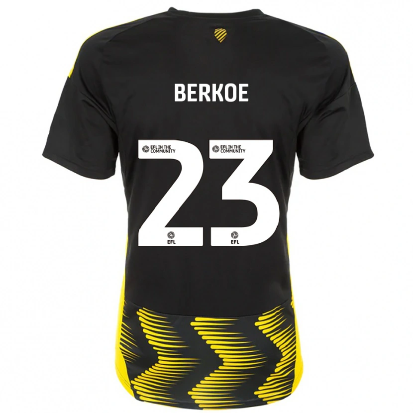 Danxen Børn Kevin Berkoe #23 Sort Gul Udebane Spillertrøjer 2025/26 Trøje T-Shirt