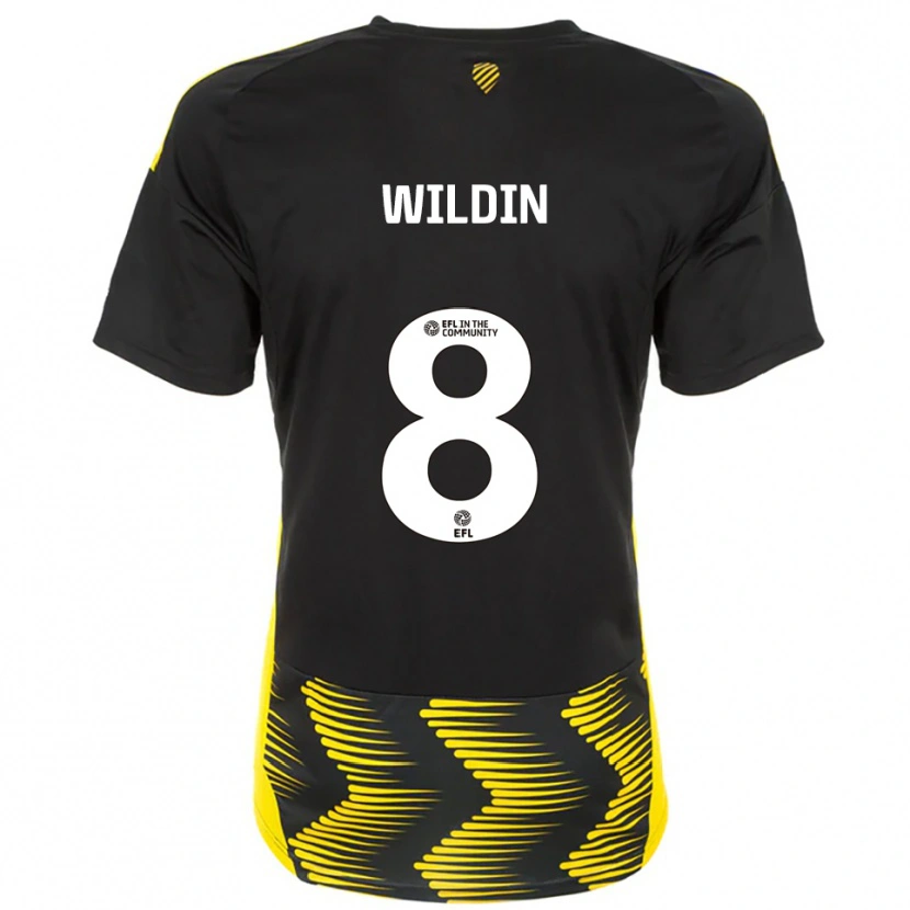 Danxen Børn Mia Wildin #8 Sort Gul Udebane Spillertrøjer 2025/26 Trøje T-Shirt