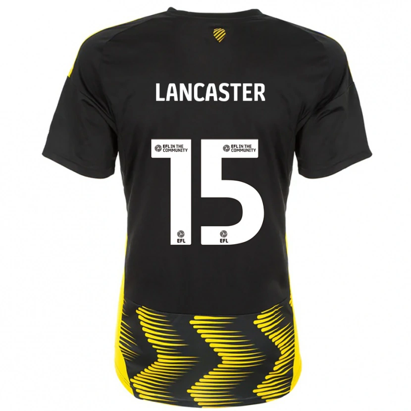 Danxen Børn Darcy Lancaster #15 Sort Gul Udebane Spillertrøjer 2025/26 Trøje T-Shirt
