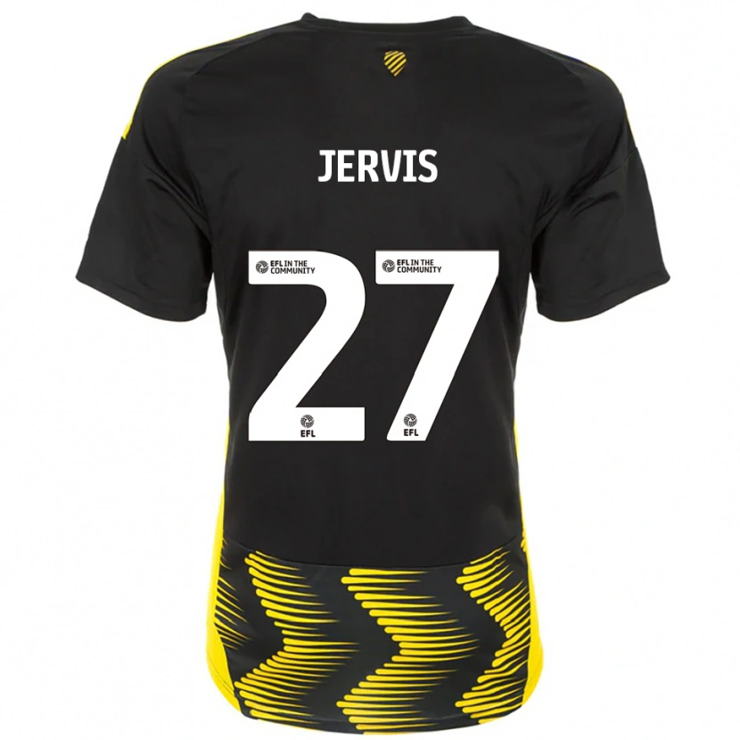 Danxen Børn Lizzie Jervis #27 Sort Gul Udebane Spillertrøjer 2025/26 Trøje T-Shirt
