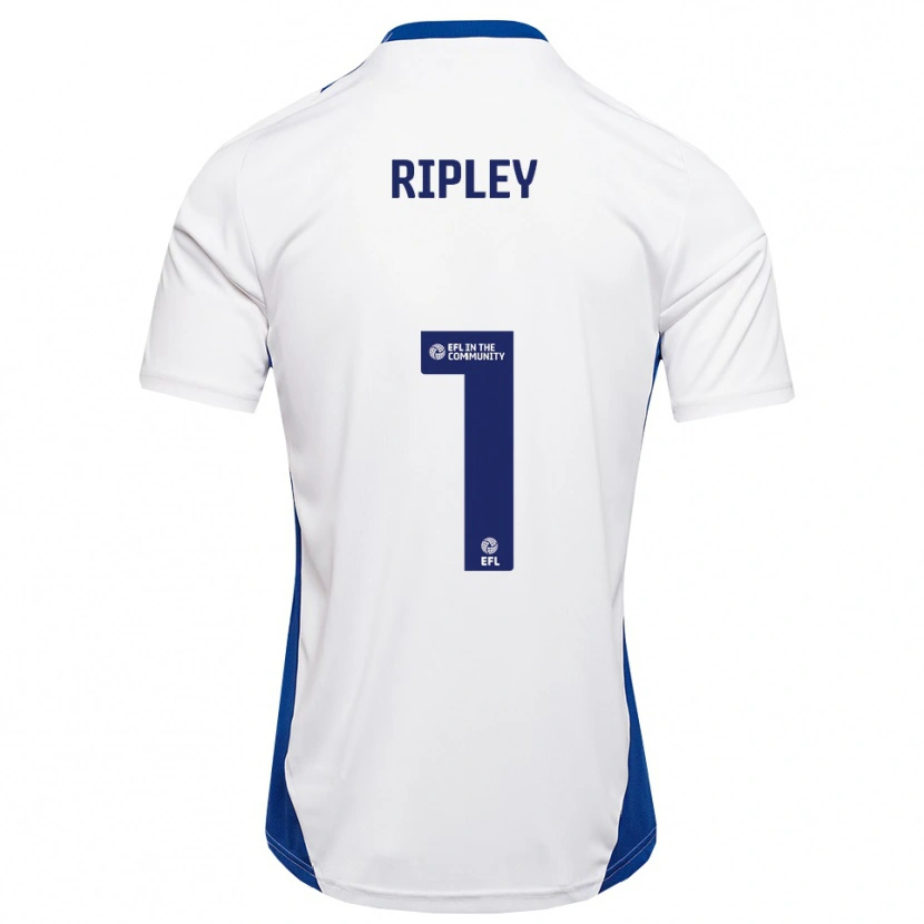 Danxen Børn Connor Ripley #1 Hvid Blå Udebane Spillertrøjer 2025/26 Trøje T-Shirt