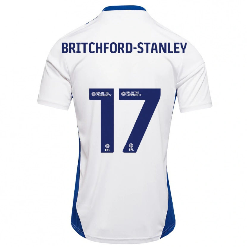 Danxen Børn Conor Britchford-Stanley #17 Hvid Blå Udebane Spillertrøjer 2025/26 Trøje T-Shirt