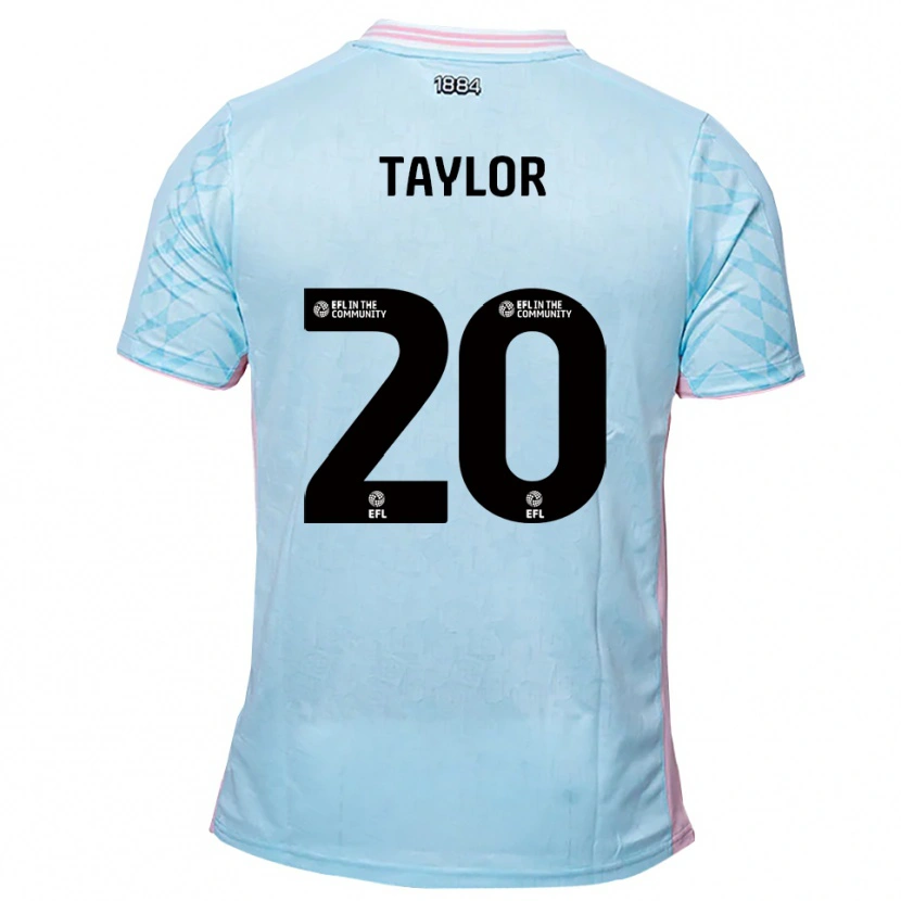 Danxen Børn Sam Taylor #20 Lyseblå Pink Udebane Spillertrøjer 2025/26 Trøje T-Shirt