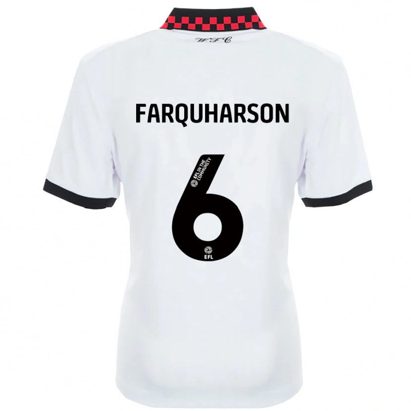 Danxen Børn Priestley Farquharson #6 Hvid Sort Udebane Spillertrøjer 2025/26 Trøje T-Shirt