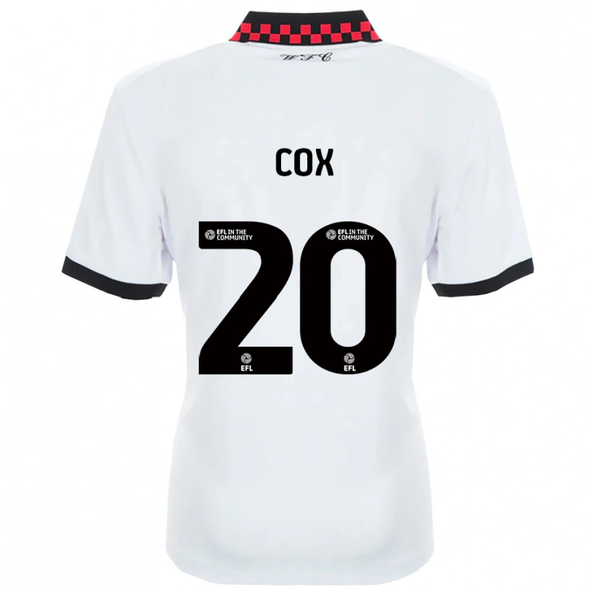 Danxen Børn Daniel Cox #20 Hvid Sort Udebane Spillertrøjer 2025/26 Trøje T-Shirt