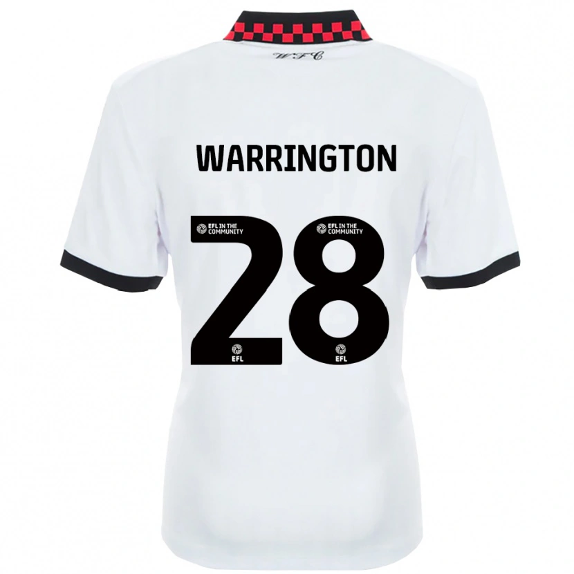 Danxen Børn Lewis Warrington #28 Hvid Sort Udebane Spillertrøjer 2025/26 Trøje T-Shirt
