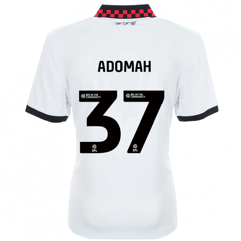 Danxen Børn Albert Adomah #37 Hvid Sort Udebane Spillertrøjer 2025/26 Trøje T-Shirt