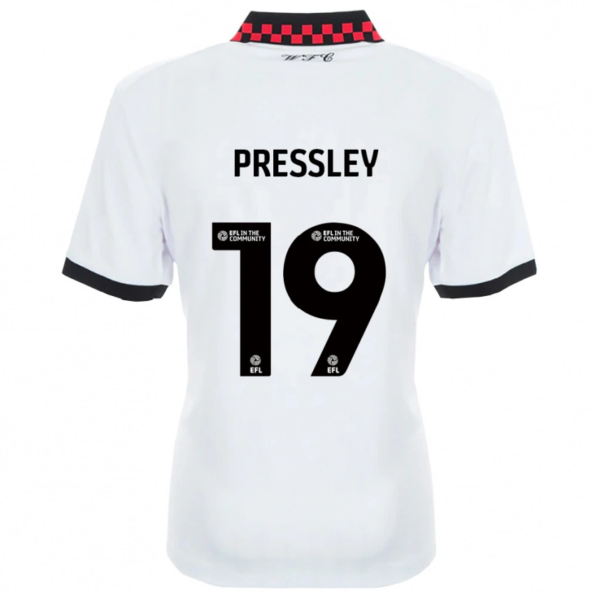 Danxen Børn Aaron Pressley #19 Hvid Sort Udebane Spillertrøjer 2025/26 Trøje T-Shirt