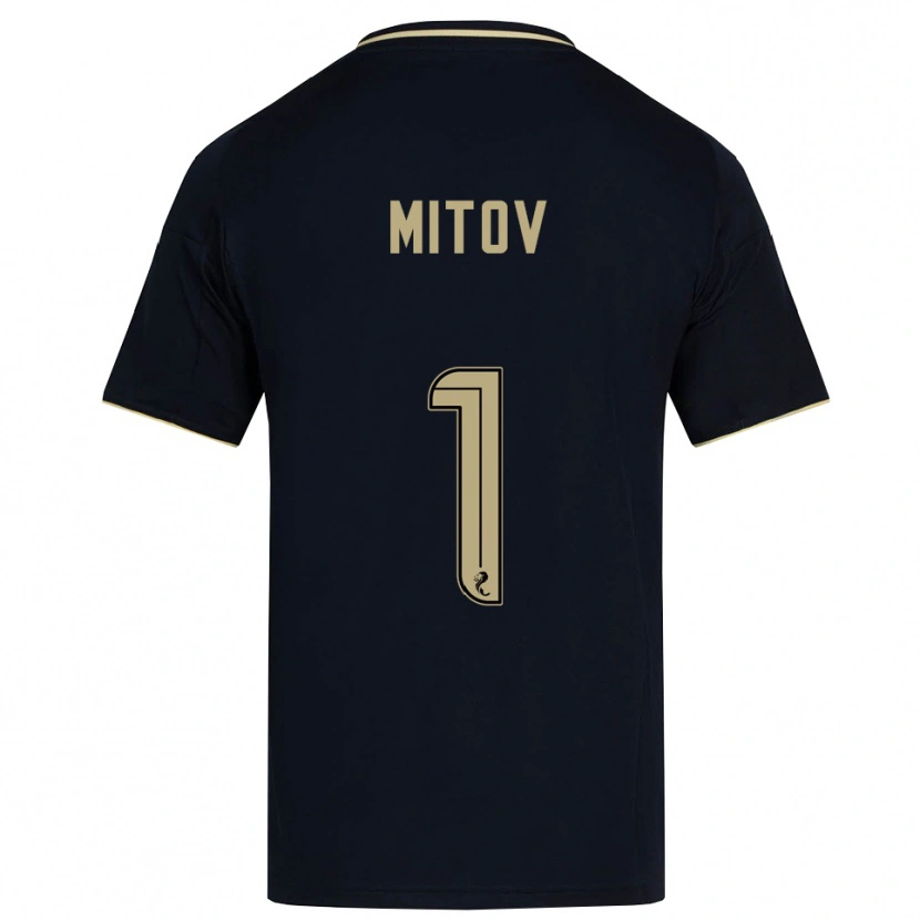 Danxen Børn Dimitar Mitov #1 Marineblå Guld Udebane Spillertrøjer 2025/26 Trøje T-Shirt