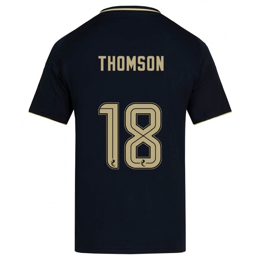 Danxen Børn Eva Thomson #18 Marineblå Guld Udebane Spillertrøjer 2025/26 Trøje T-Shirt