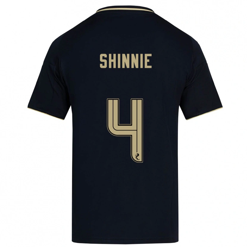 Danxen Børn Graeme Shinnie #4 Marineblå Guld Udebane Spillertrøjer 2025/26 Trøje T-Shirt