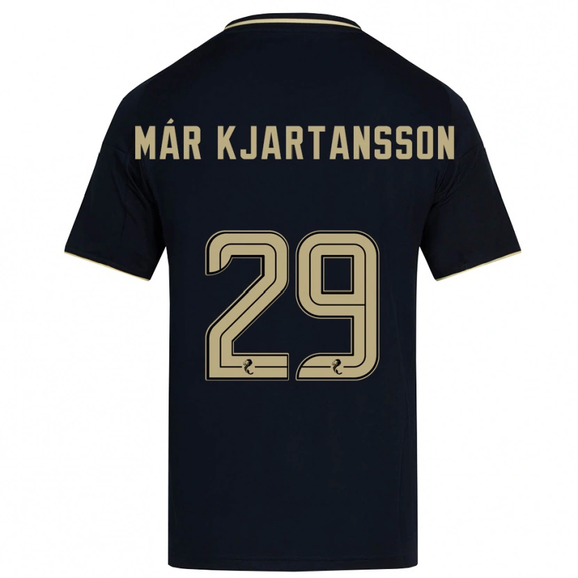 Danxen Børn Kjartan Már Kjartansson #29 Marineblå Guld Udebane Spillertrøjer 2025/26 Trøje T-Shirt