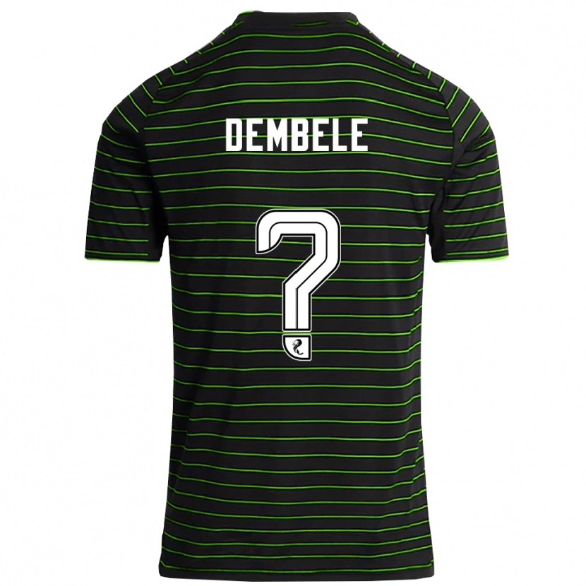 Danxen Børn Hassan Dembele #0 Sort Grøn Udebane Spillertrøjer 2025/26 Trøje T-Shirt