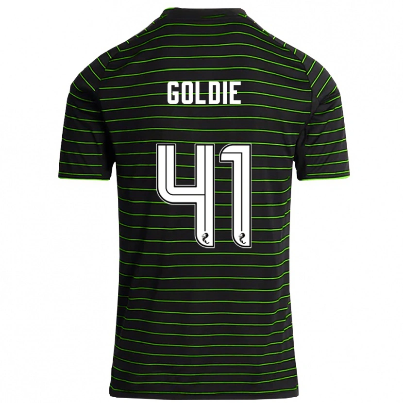 Danxen Børn Clare Goldie #41 Sort Grøn Udebane Spillertrøjer 2025/26 Trøje T-Shirt