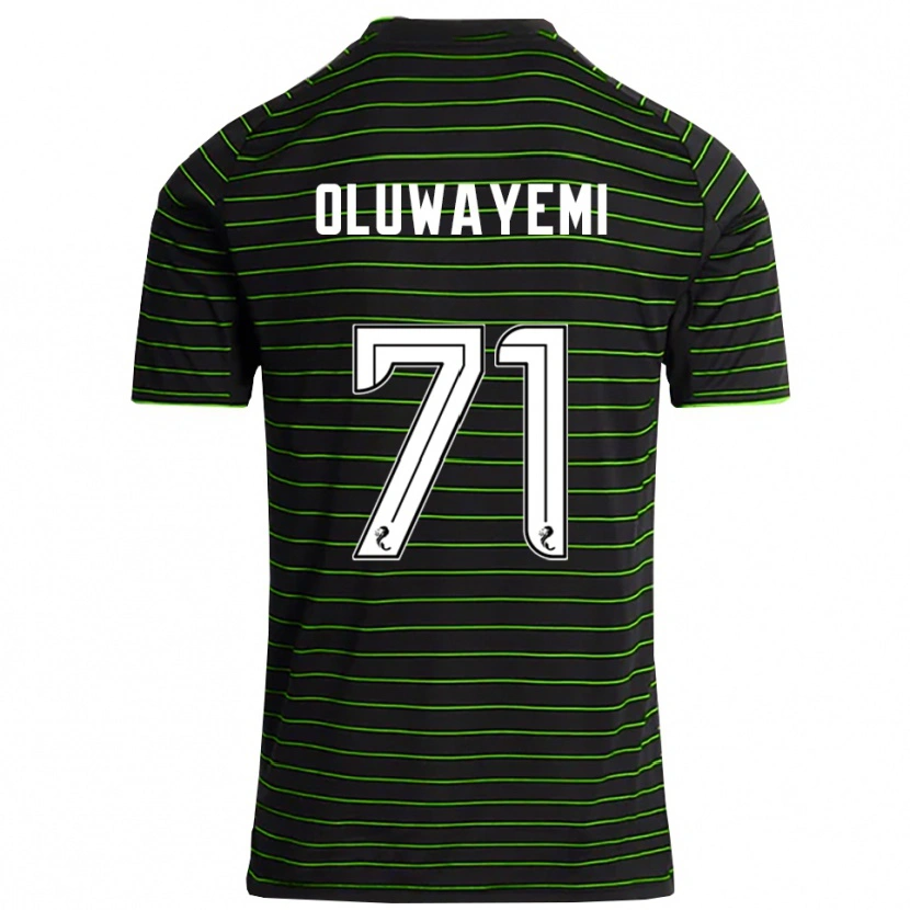 Danxen Børn Tobi Oluwayemi #71 Sort Grøn Udebane Spillertrøjer 2025/26 Trøje T-Shirt