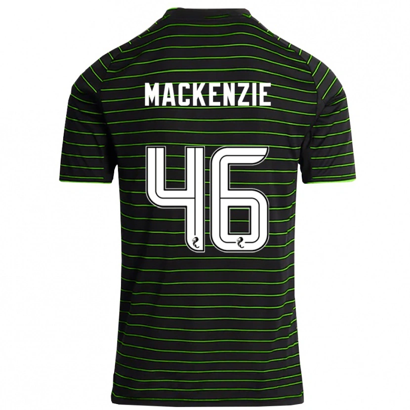 Danxen Børn Magnus Mackenzie #46 Sort Grøn Udebane Spillertrøjer 2025/26 Trøje T-Shirt