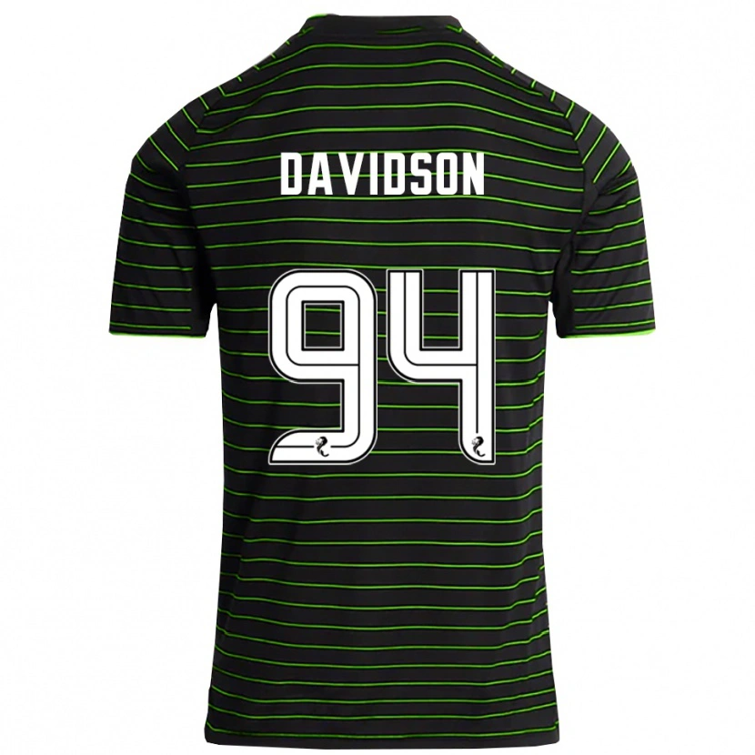 Danxen Børn Bruno Davidson #94 Sort Grøn Udebane Spillertrøjer 2025/26 Trøje T-Shirt